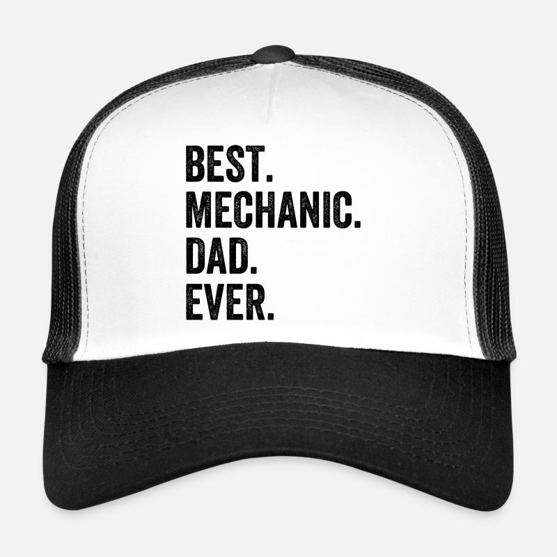 Best Mechanic Dad Ever - Trucker Cap - Weiß/Schwarz