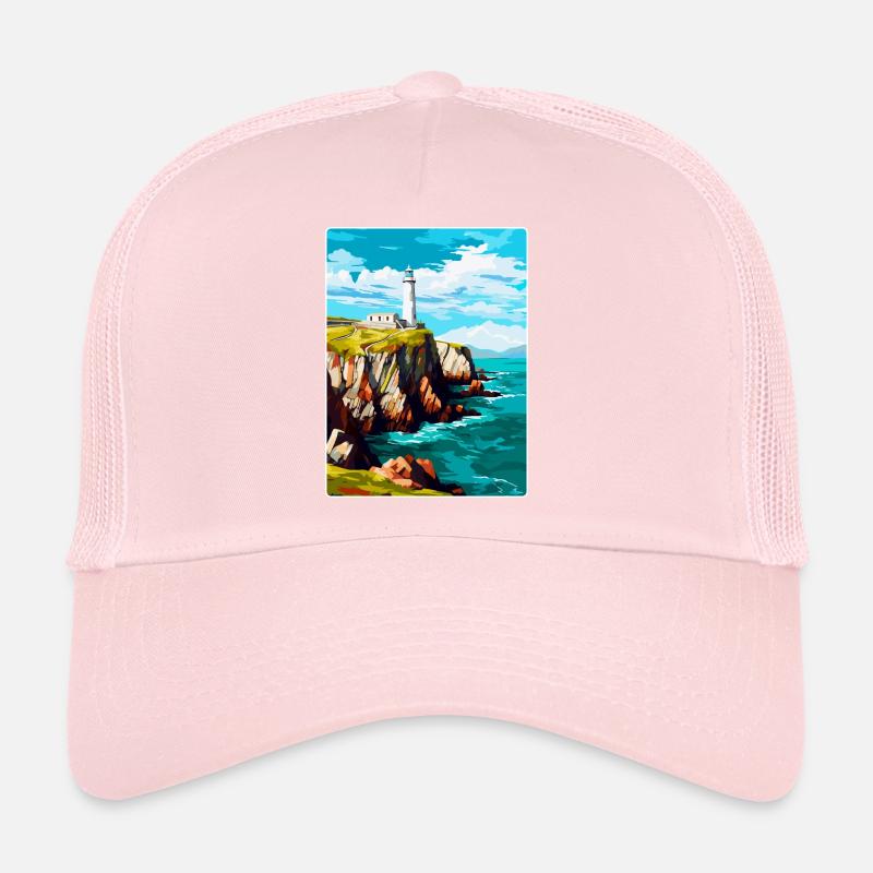 South Stack Cliffs Anglesey Vintage Reiseposter Trucker Cap