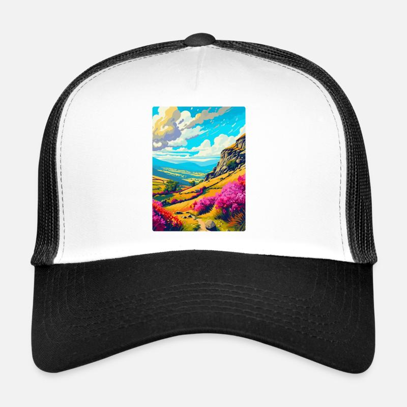 Affiche de voyage vintage du parc national de Peak District Casquette trucker 