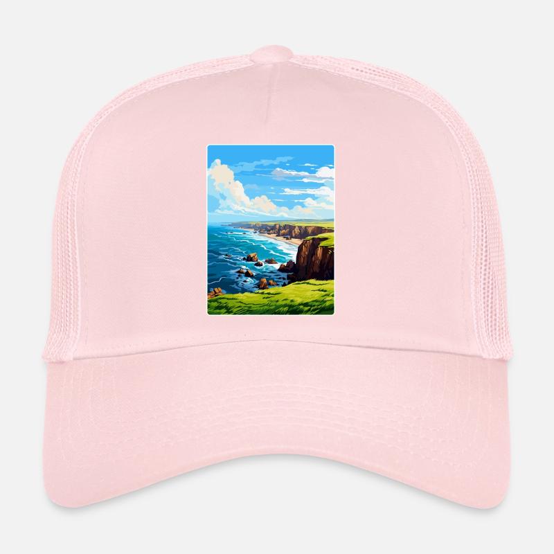 Lands End Cornouailles Angleterre Royaume-Uni Affiche de voyage WPA Casquette trucker 