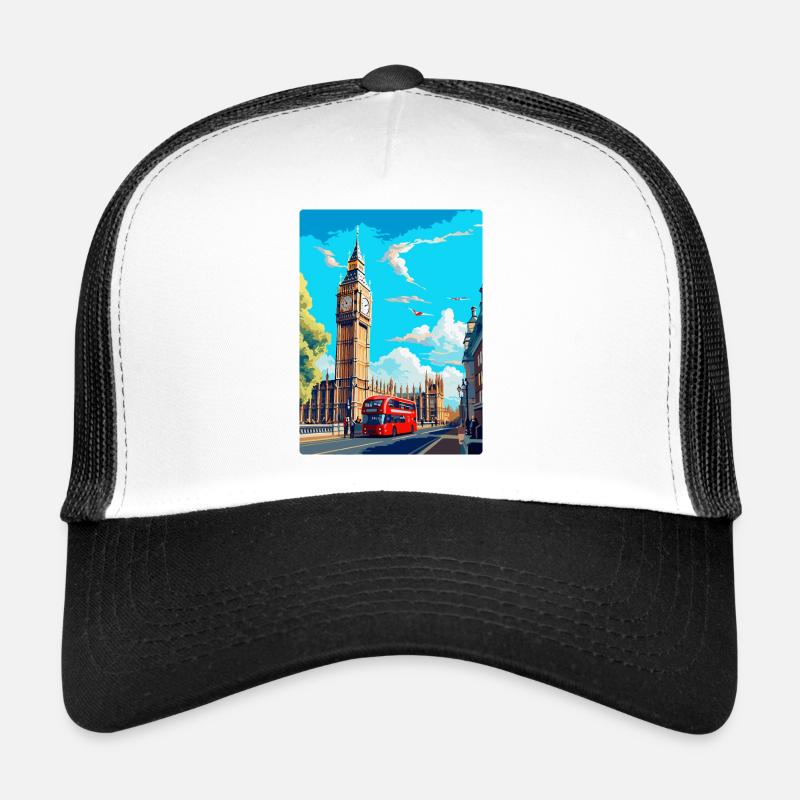 Big Ben Londres Angleterre Royaume-Uni Affiche de voyage Souvenir Casquette trucker 