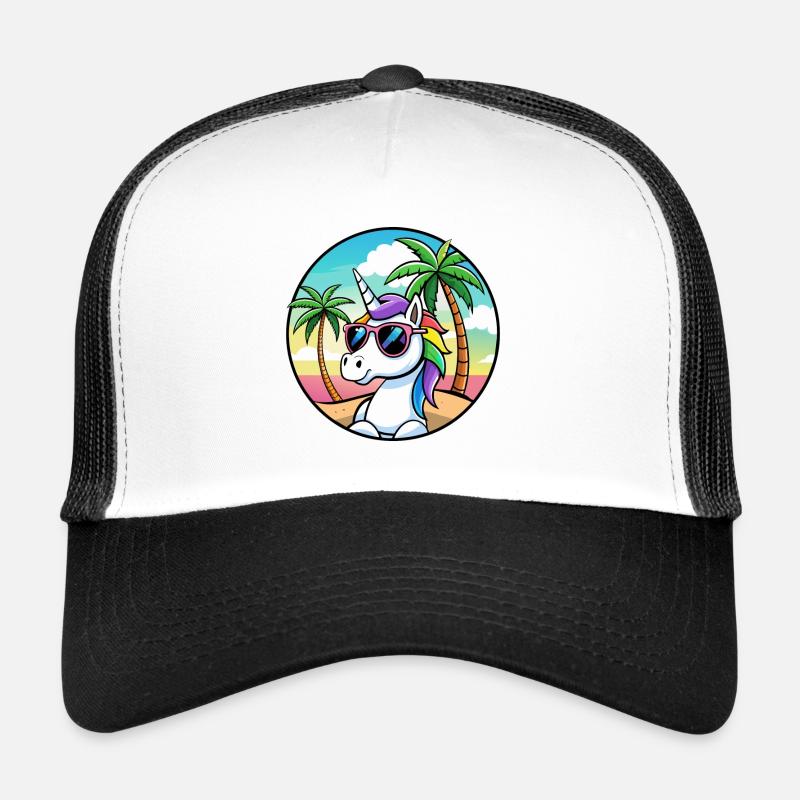 Ambiance estive de vacances à la plage de licorne Casquette trucker 