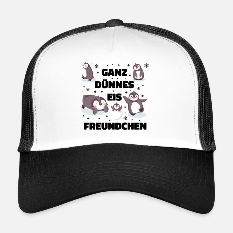 Ganz dünnes Eis Freundchen Lustige Spruch Geschenk - Trucker Cap - Weiß/Schwarz
