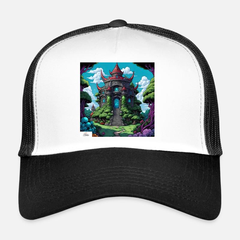 Tempel im Comic-Stil Trucker Cap