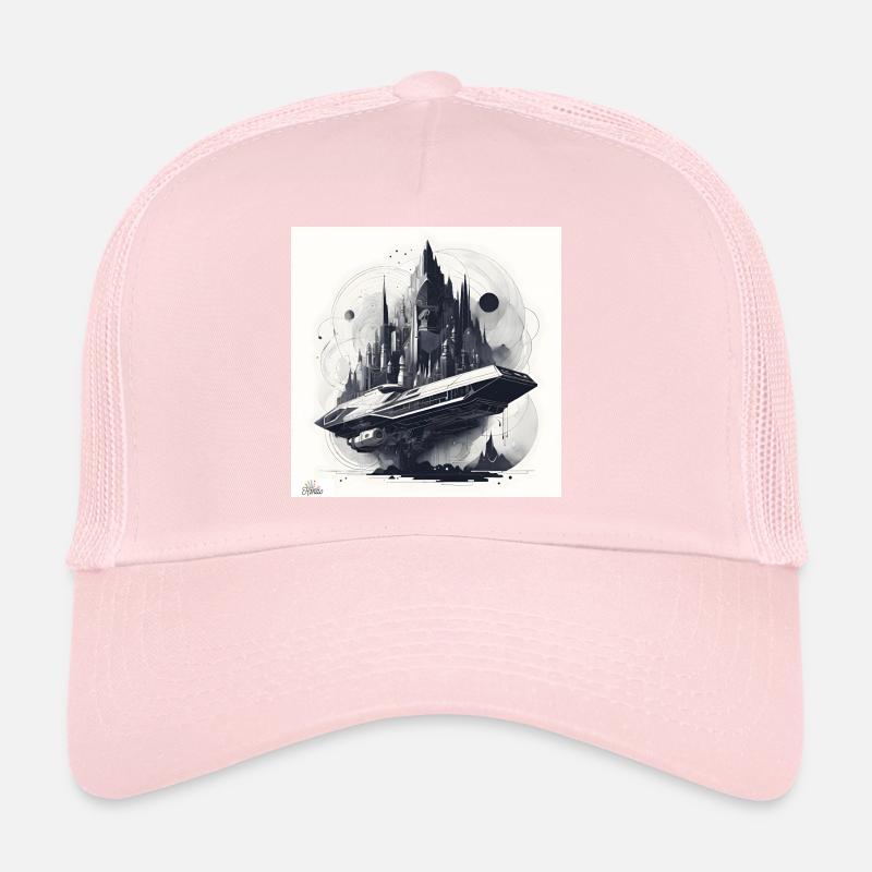 Sci fi city & ship Trucker Cap