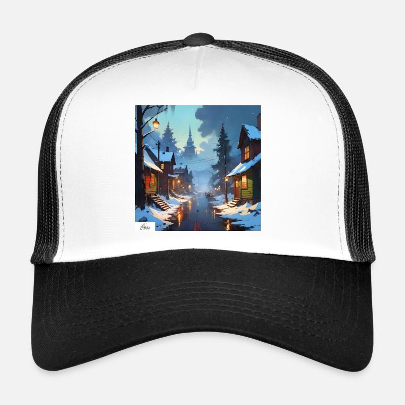 Soirée d’hiver paisible Casquette trucker 