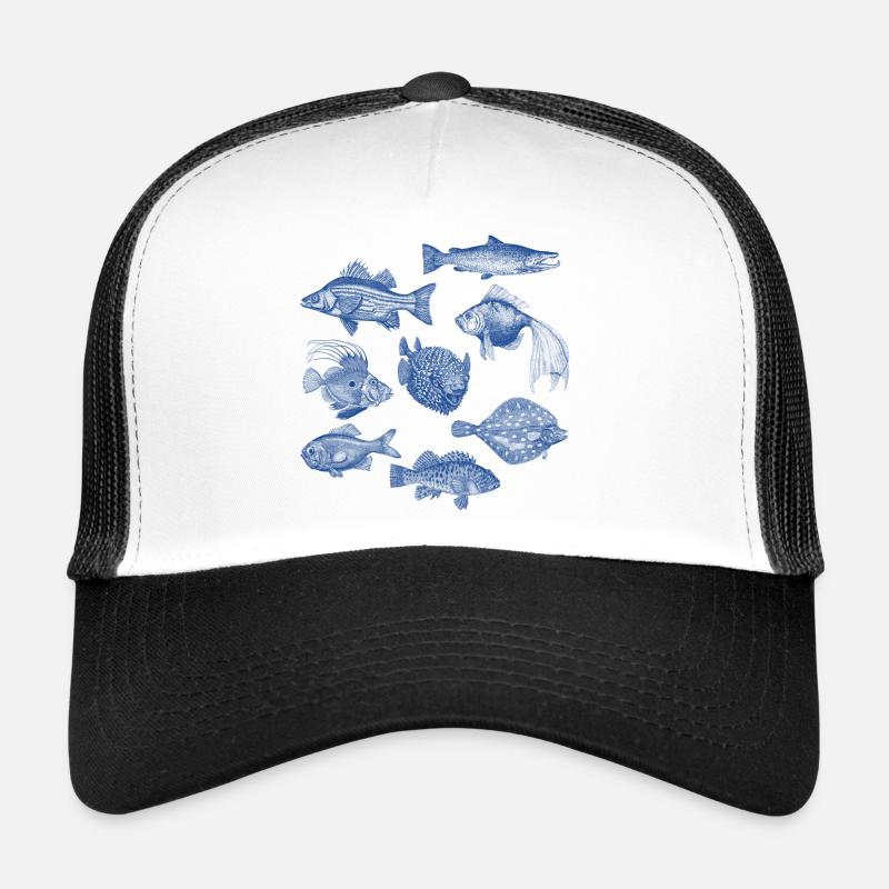 Pêche aux compliments - Casquette trucker  - blanc/noir
