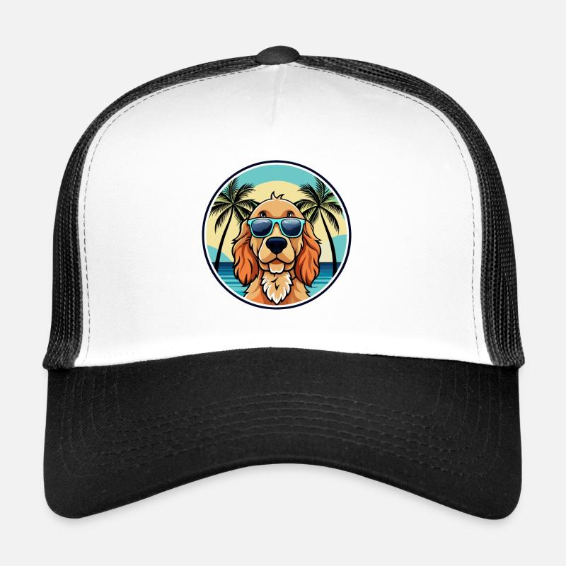 Englischer Cocker Spaniel Hunderasse Cartoon Beach Trucker Cap