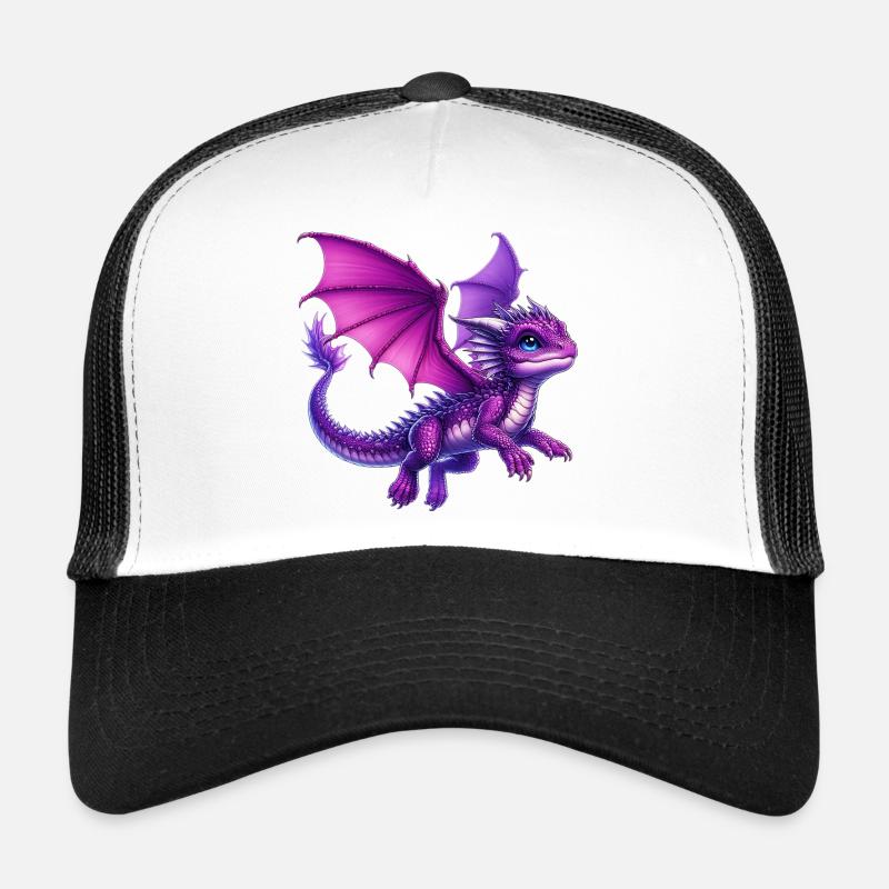 Drache - Trucker Cap - Weiß/Schwarz