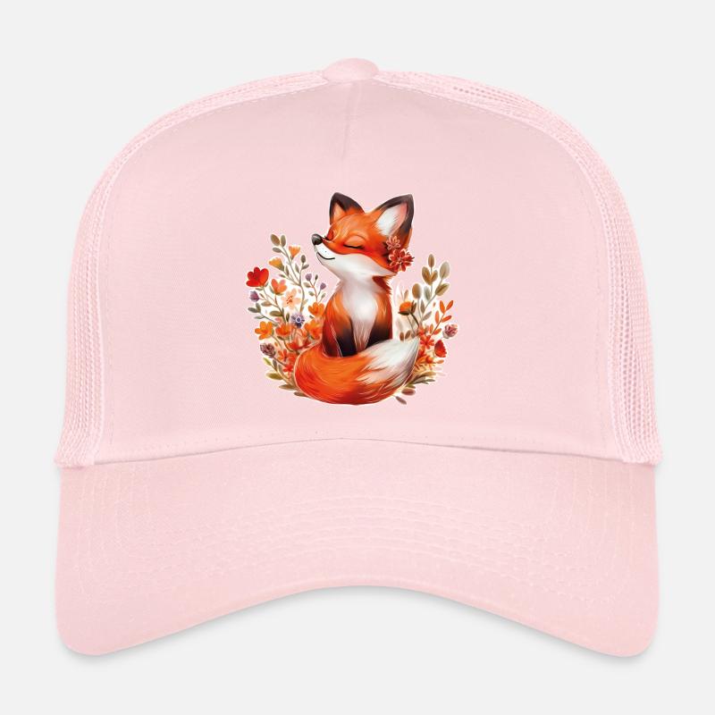 Fox with flowers Trucker Cap