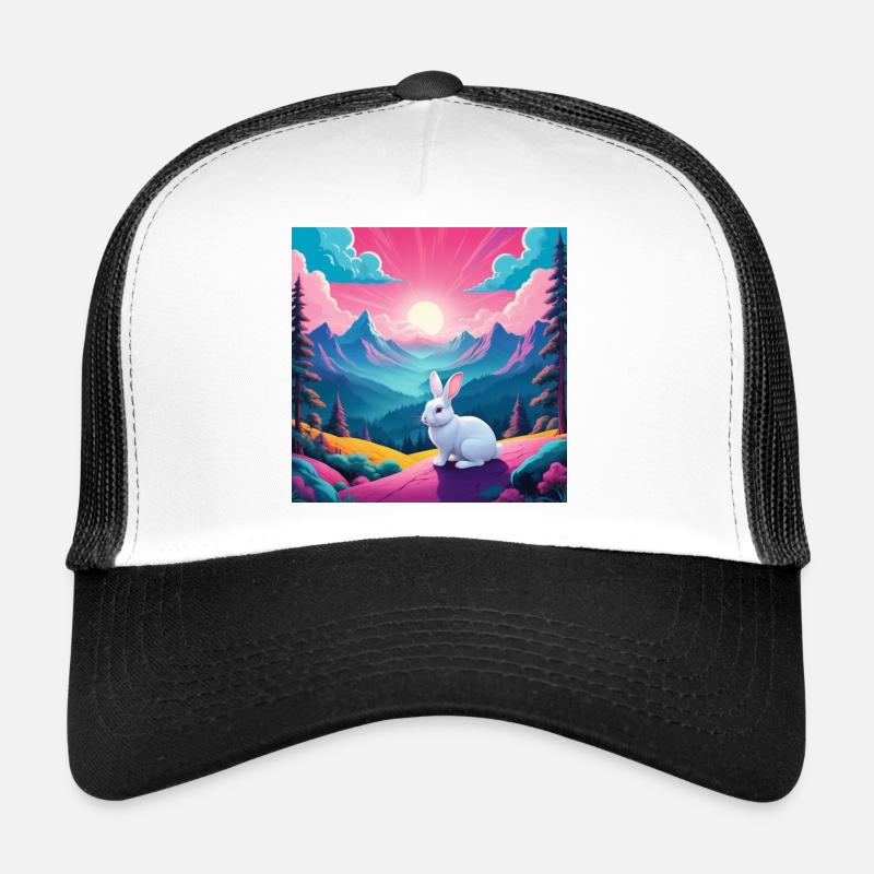 Rabbit on the mountain Trucker Cap