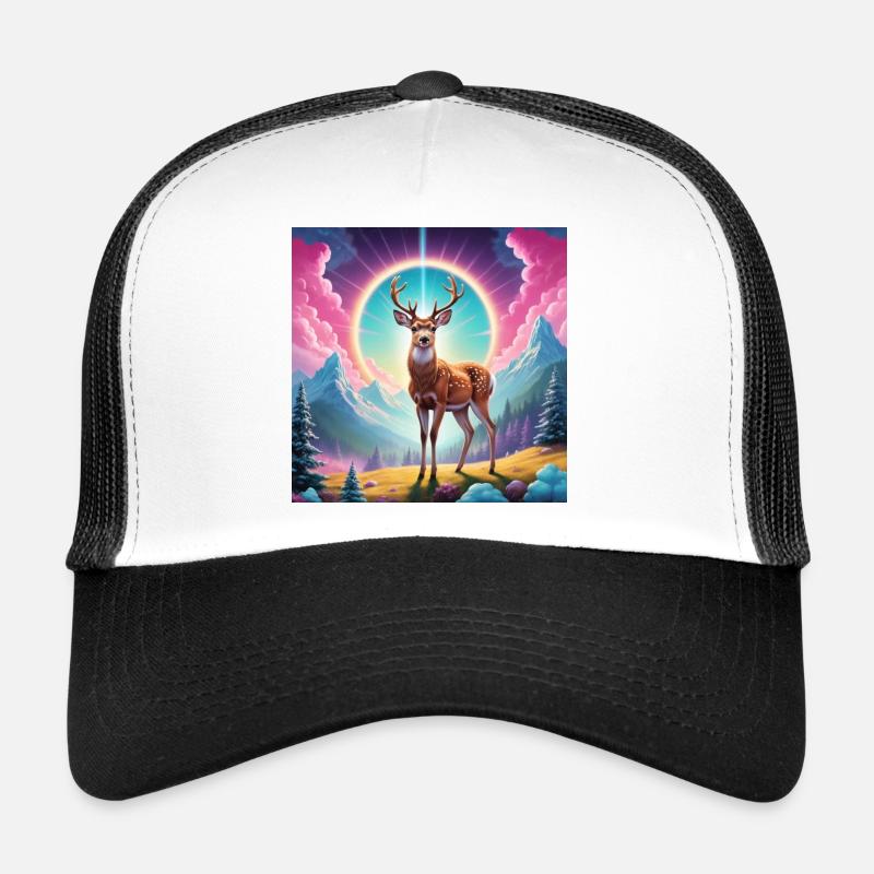 Deer on the mountain - Trucker Cap - white/black