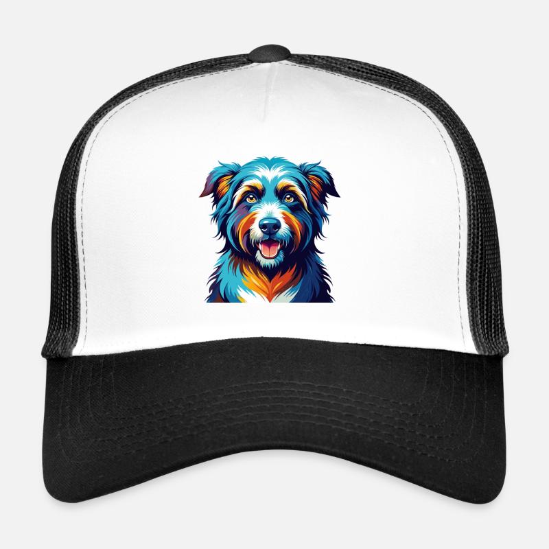 Rumänische Schäferhundrasse Bunte Karikatur Kawaii - Trucker Cap - Weiß/Schwarz