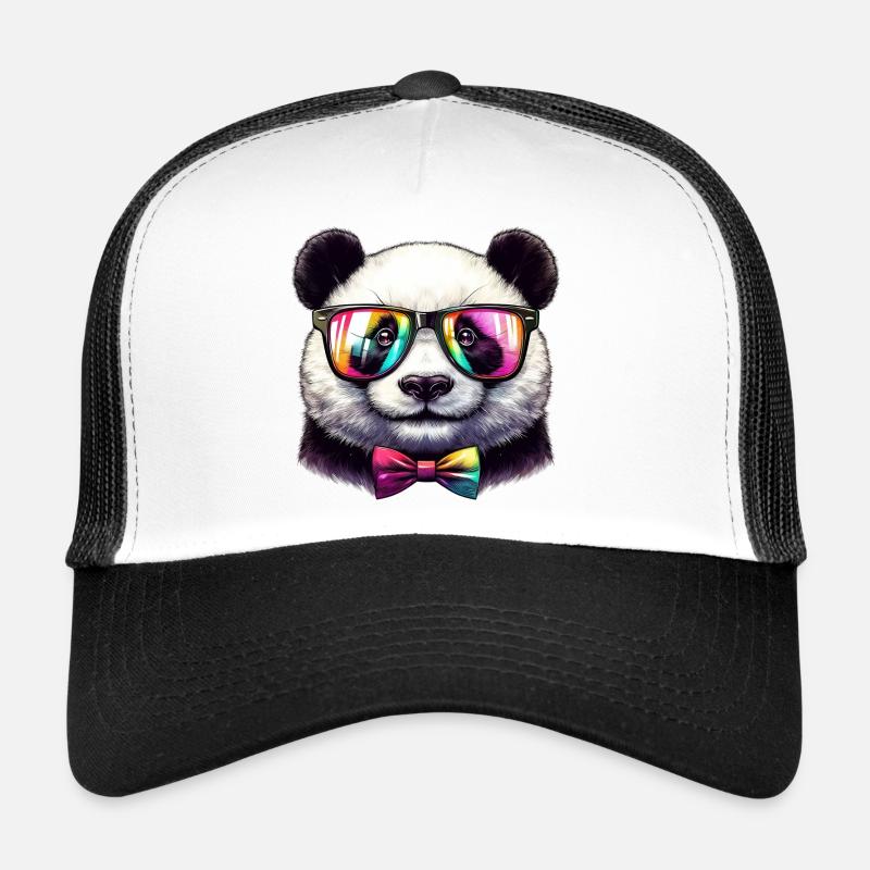 Panda mit Brille und Fliege Trucker Cap