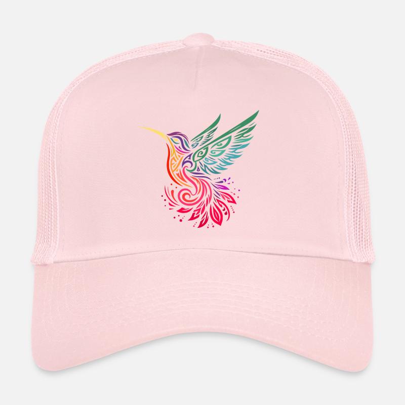 colibri oiseau mouche multicolore style tribal Casquette trucker 