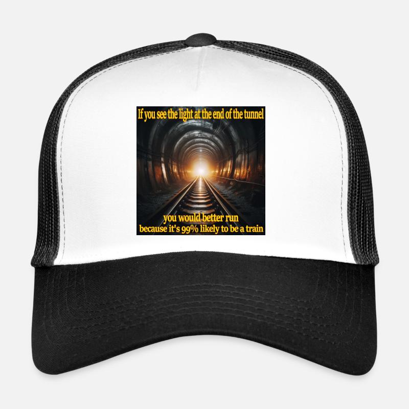 Une lumière au bout du tunnel. Train. Problème Casquette trucker 