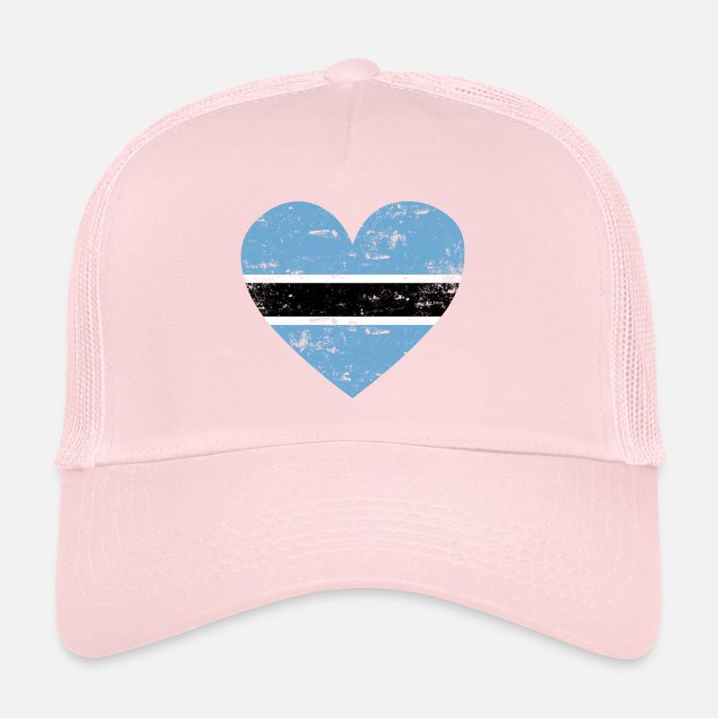 Drapeau du Botswana Coeur Casquette trucker 