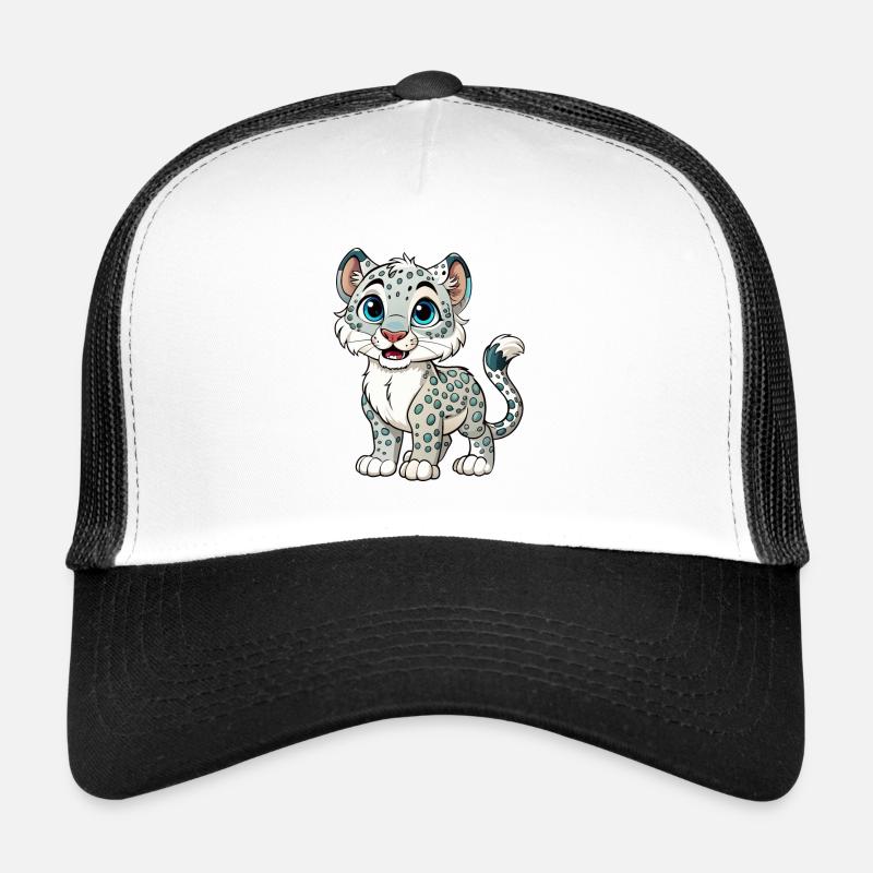 Schneeleopard Cartoon Figur Kawaii Clipart Trucker Cap