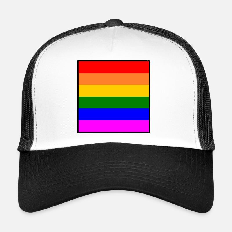 Arc-en-ciel - Casquette trucker  - blanc/noir