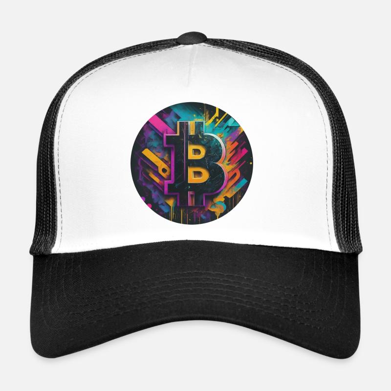 Explosion de couleurs du bitcoin Casquette trucker 