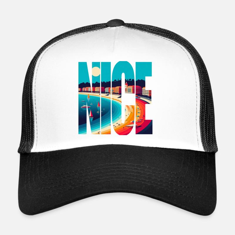 Schöne Riviera Arc in Farben - Trucker Cap - Weiß/Schwarz