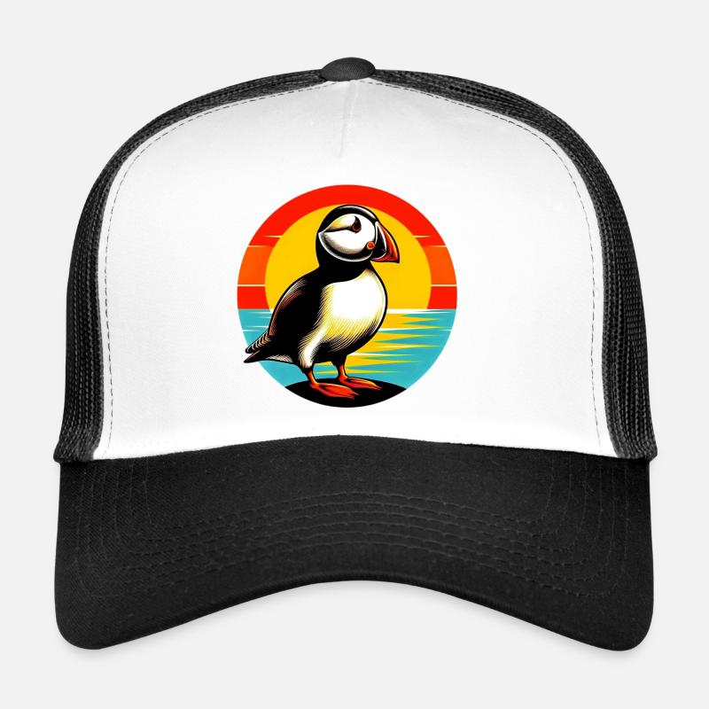 Macareux moine - Casquette trucker  - blanc/noir