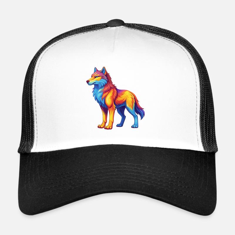 Arctic Wolf Colorful Kawaii Cartoon Character Trucker Cap