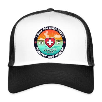 I run on used Parts - Trucker Cap - Weiß/Schwarz - Vorne