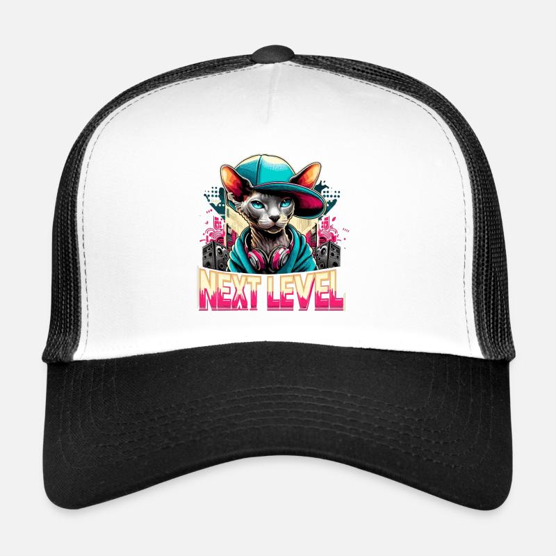 Cornish Rex Next Level Gangster Cat Gift Trucker Cap