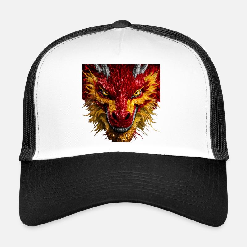 Funkelnder Drachenblick - Trucker Cap - Weiß/Schwarz
