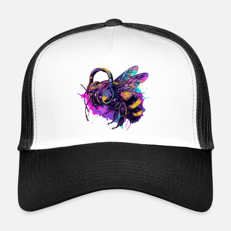 Abeille Bee Tête d’abeille avec casque Casquette trucker 