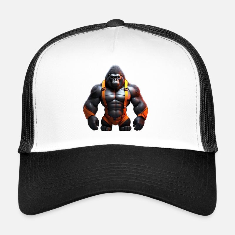Gorille Force Primate idéal cadeau - Casquette trucker  - blanc/noir