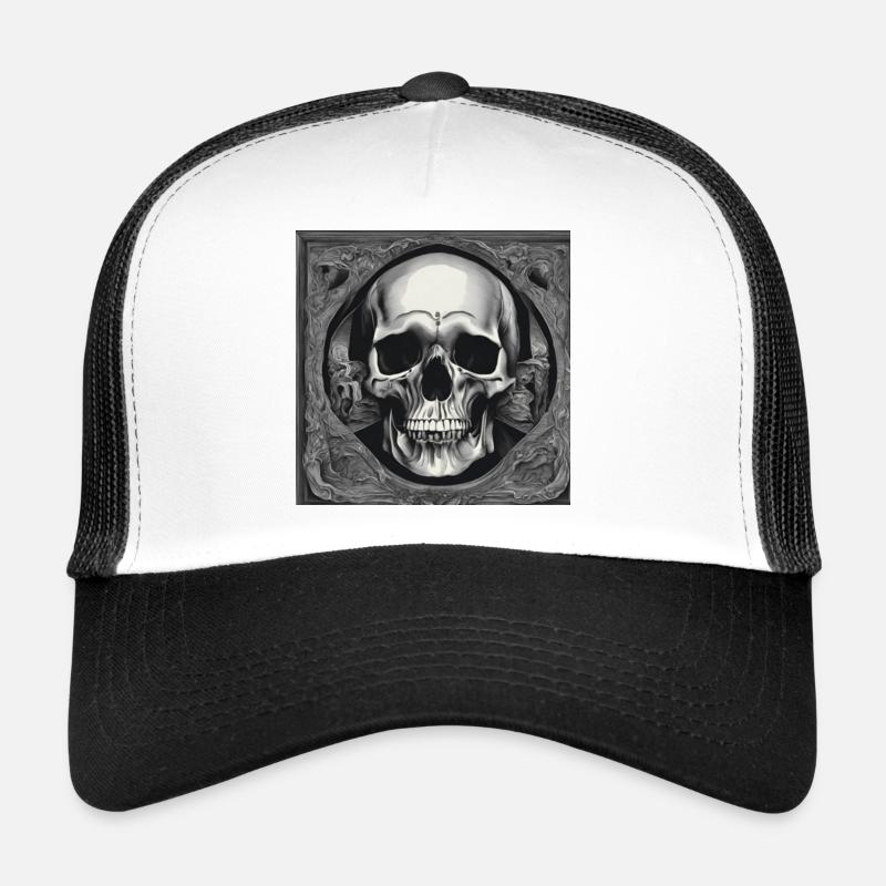 Macabre Skull Portrait Trucker Cap