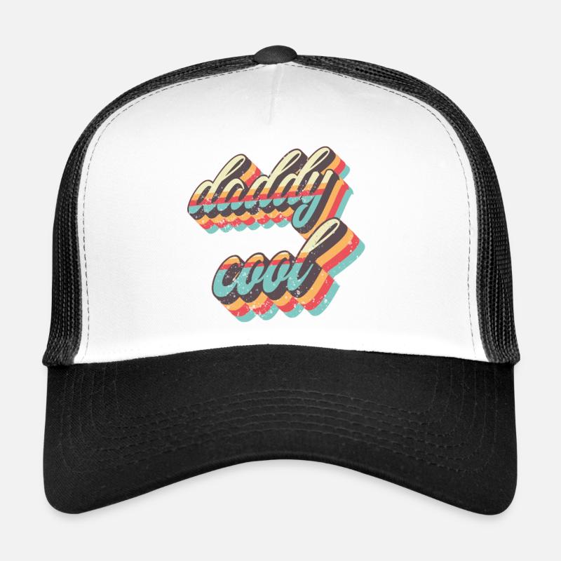 Sangles rétro Daddy Cool - Casquette trucker  - blanc/noir