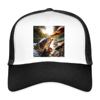 Carpe Biere - Casquette trucker  - blanc/noir - Devant