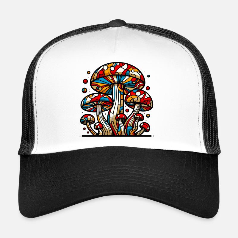 Fungo Funghi Pilze Pilze - Trucker Cap - Weiß/Schwarz