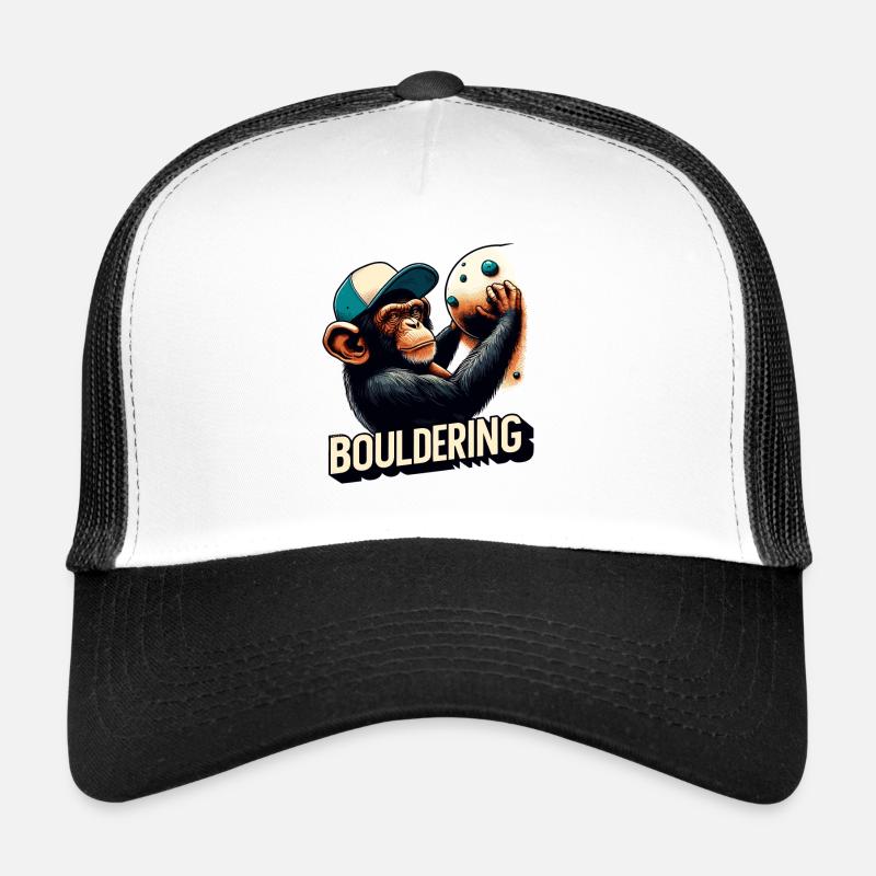 Bouldering Chimpanzee Climbing Gift Trucker Cap