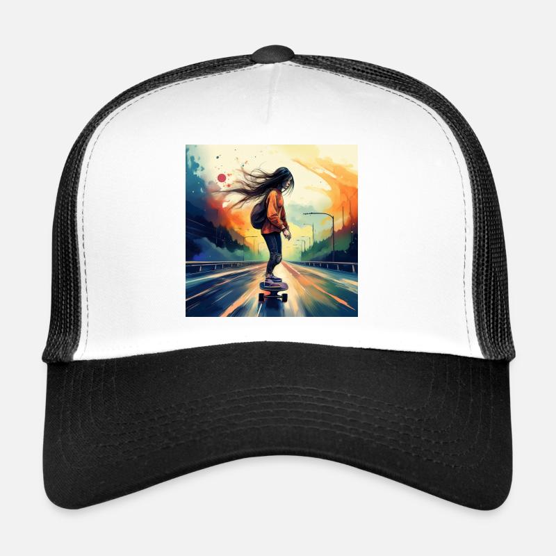 Skaters on the highway Trucker Cap