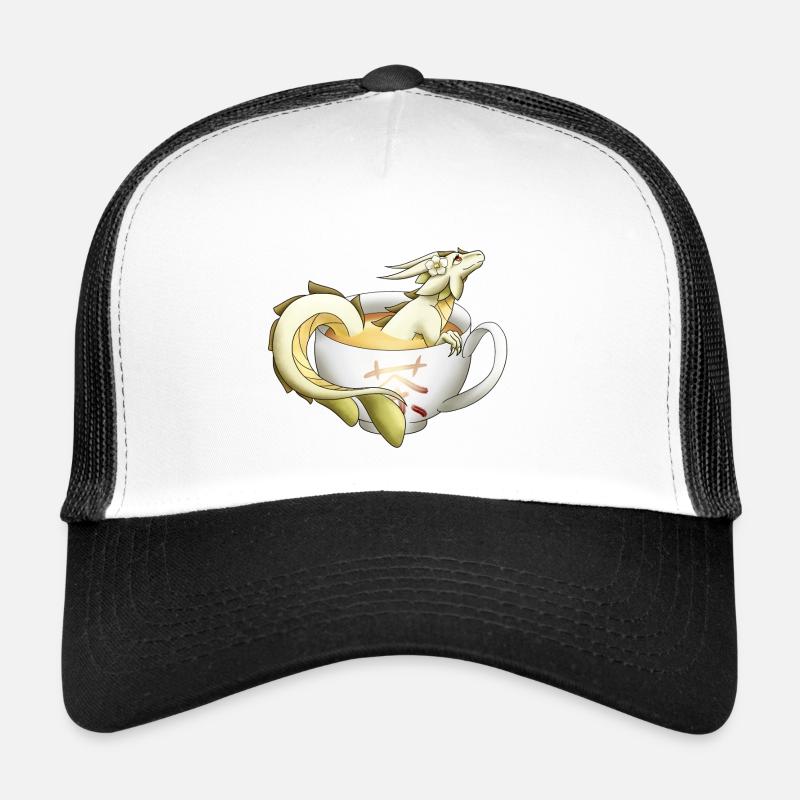 Weißer Tee Drache - Trucker Cap - Weiß/Schwarz