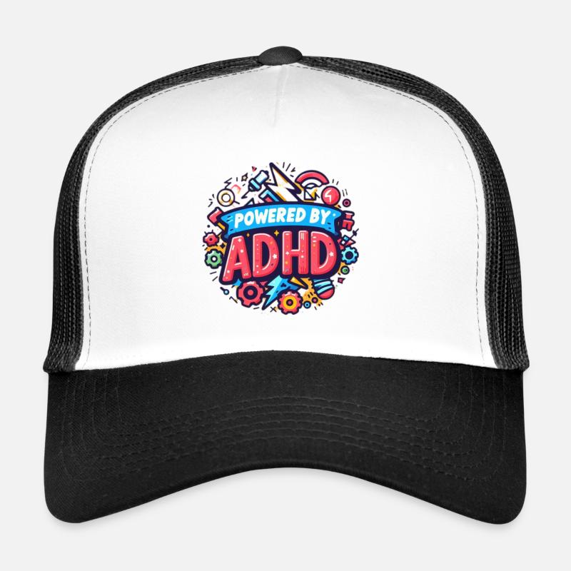 TDAH - Casquette trucker  - blanc/noir