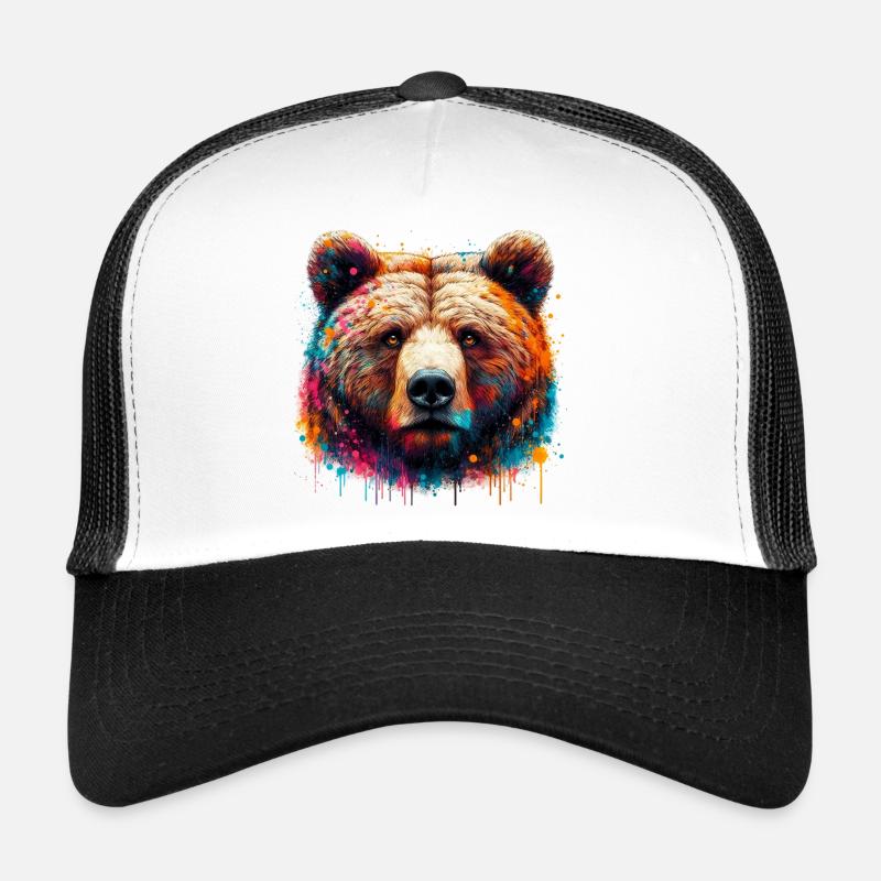 Ours - Casquette trucker - blanc/noir