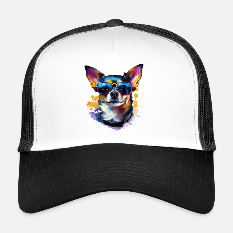 Chihuahua avec lunettes de soleil Casquette trucker 