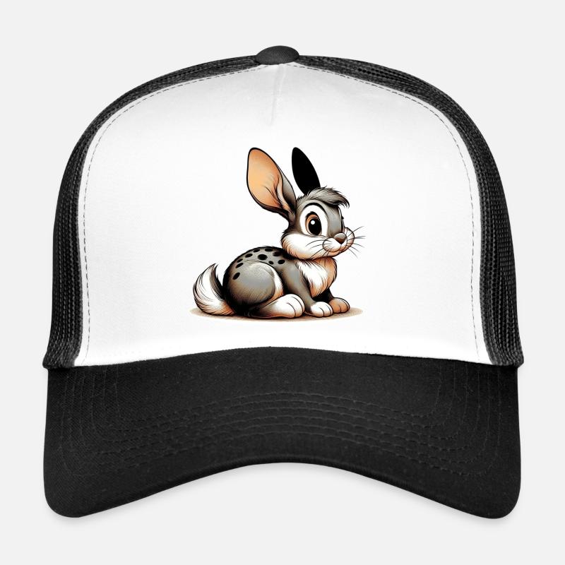 Kaninchen - Trucker Cap - Weiß/Schwarz