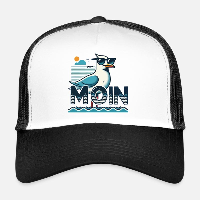 Moin - North German, Low German with a cool seagull Trucker Cap