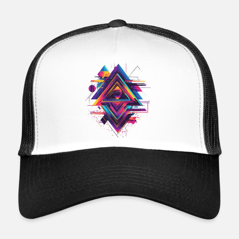 Futuristic Psychedelic Techno Trance 90s 80s Trucker Cap