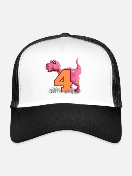 No.4 Dino - Trucker Cap - white/black - Front