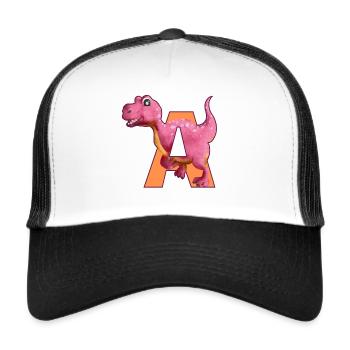 A - DINOSAURE, personnalisable - Casquette trucker  - blanc/noir - Devant