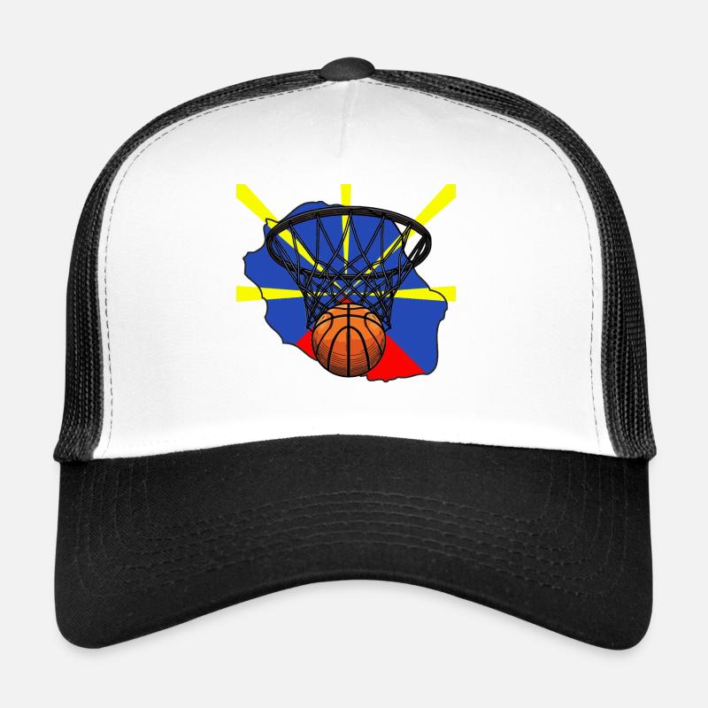 Hinweis Basketball 974 - Trucker Cap - Weiß/Schwarz
