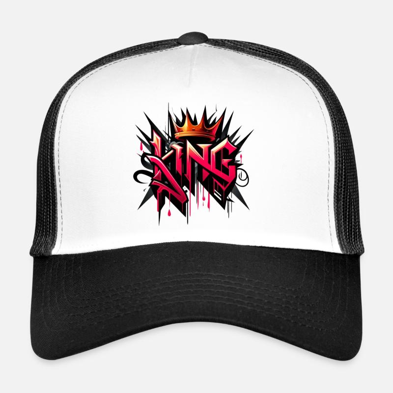 König Graffiti-Krone - Trucker Cap - Weiß/Schwarz