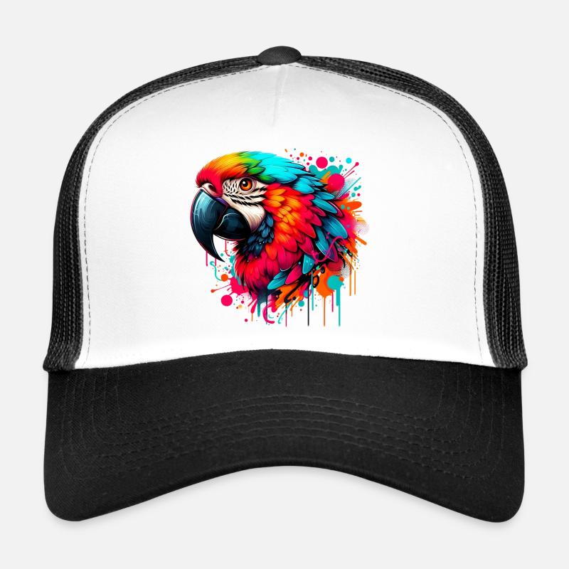 Perroquet - Casquette trucker  - blanc/noir